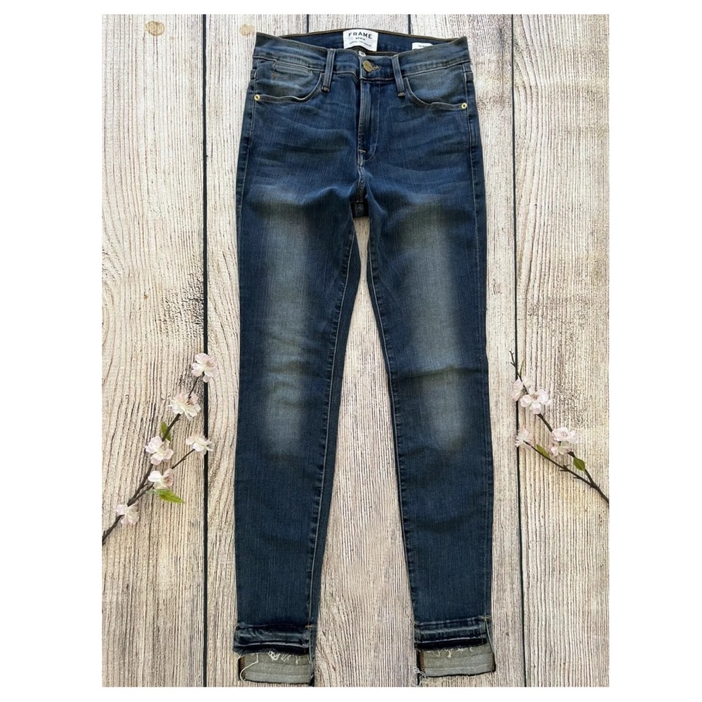 D1 -- FRAME blue women's stretch le high rise skinny casual denim jeans 25